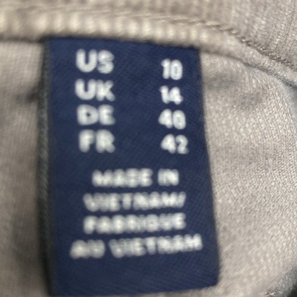 Lands End Corduroy pants Mid Rise Straight Leg Light Grey stretch Women Size 10 - Picture 5 of 9